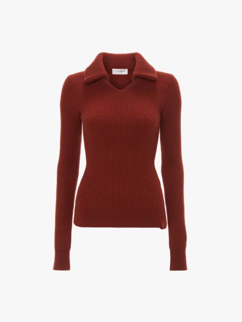 Victoria Beckham Double Collared Jumper In Russet