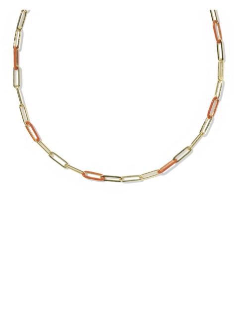 KENDRA SCOTT Courtney Gold Enamel Link and Chain Necklace