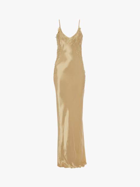 Victoria Beckham Liquid Metallic Gown in Gold
