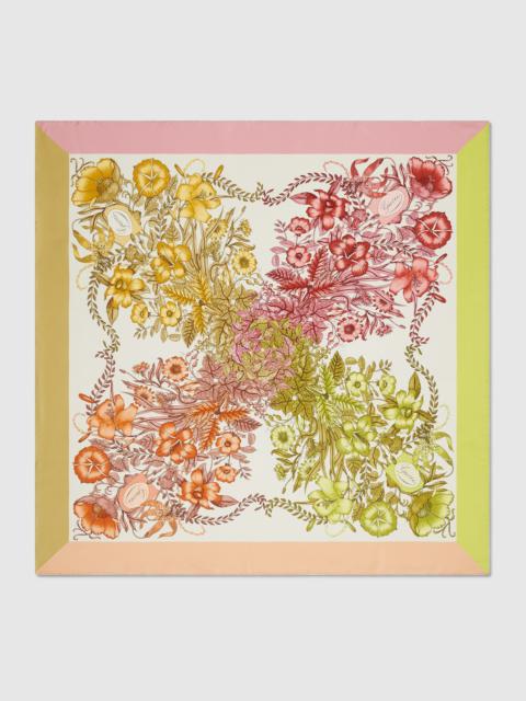Gucci floral print silk carré