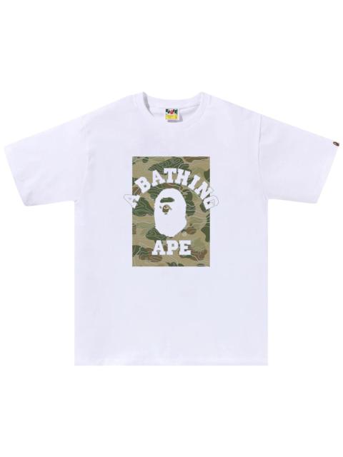 A BATHING APE® BAPE Layered Line Camo On College Tee 'White/Beige'