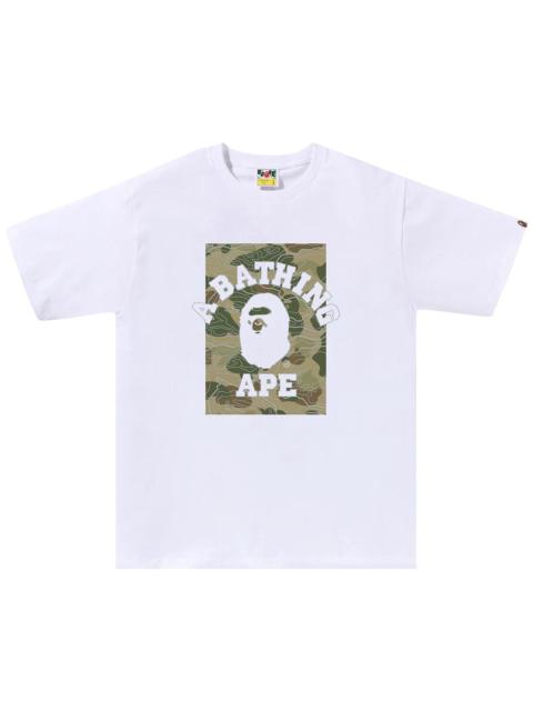 BAPE Layered Line Camo On College Tee 'White/Beige'