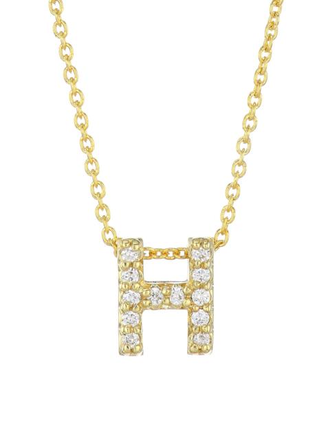 ROBERTO COIN Women's Tiny Treasures Diamond & 18K Yellow Gold Initial Necklace - Initial H