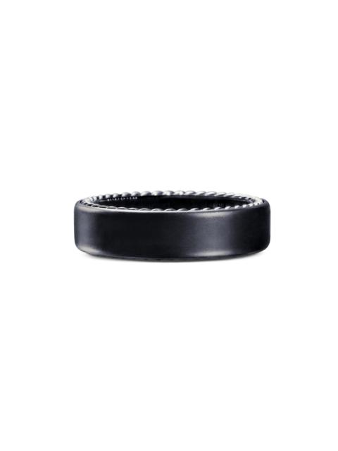 DAVID YURMAN Men's Streamline Band Ring in Black Titanium, 6mm - Black