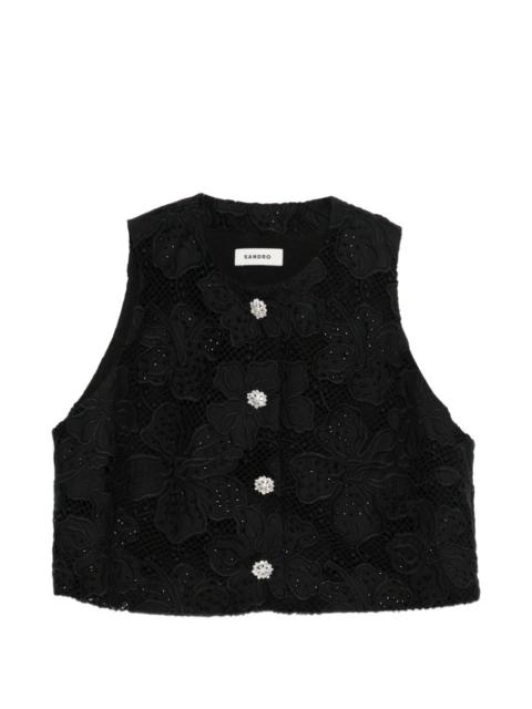 Sandro button-embellished top