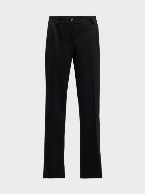 Tela Lana Bistretch Crepe Slim-Leg Ankle Pants