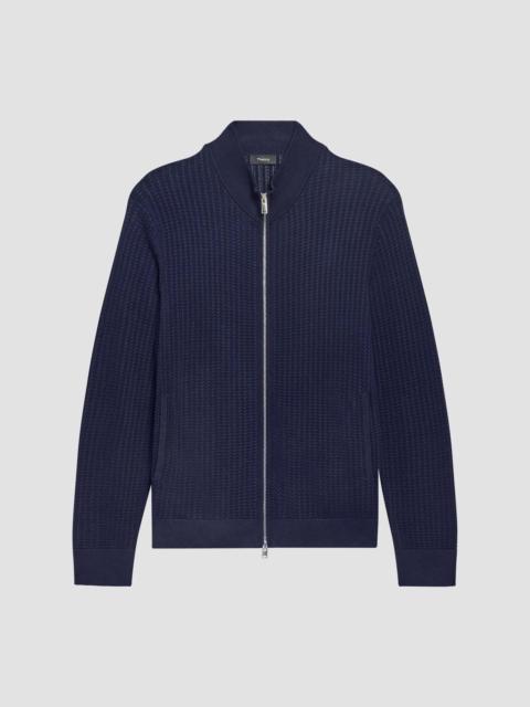 Theory Men's Walton Knit Cotton Zip-Front Sweater - Baltic