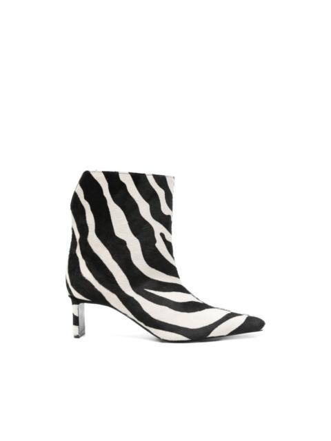 KHAITE Ona zebra-pattern ankle boots