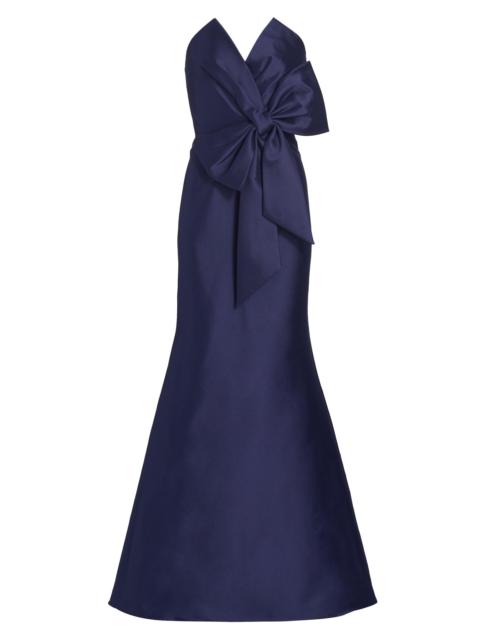 BADGLEY MISCHKA Women's Strapless Bow Gown - Navy