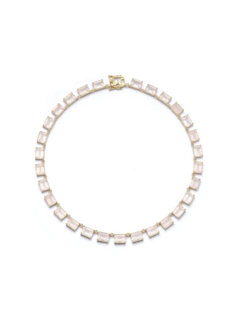 MATEO 14K Yellow Gold Quartz Riviera Necklace pink