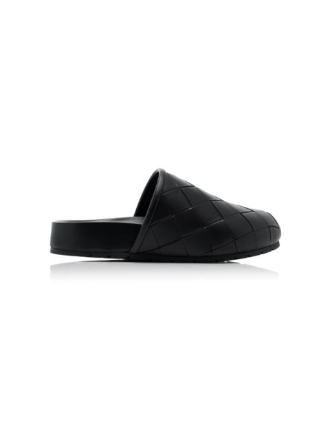 Reggie Intrecciato Leather Mules black