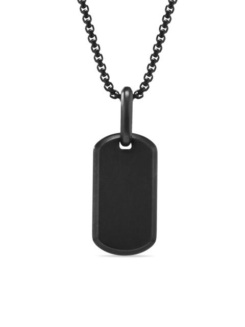 DAVID YURMAN Men's Chevron Tag in Titanium, 21mm - Black