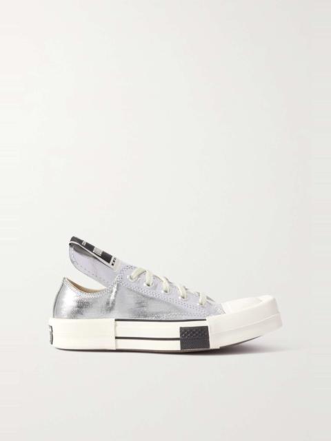 Rick Owens DRKSHDW + Converse + DRKSHDW TURBODRK OX Metallic Canvas Sneakers