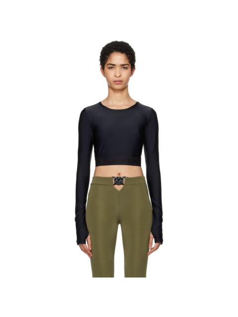 Black Cropped Long Sleeve T-shirt