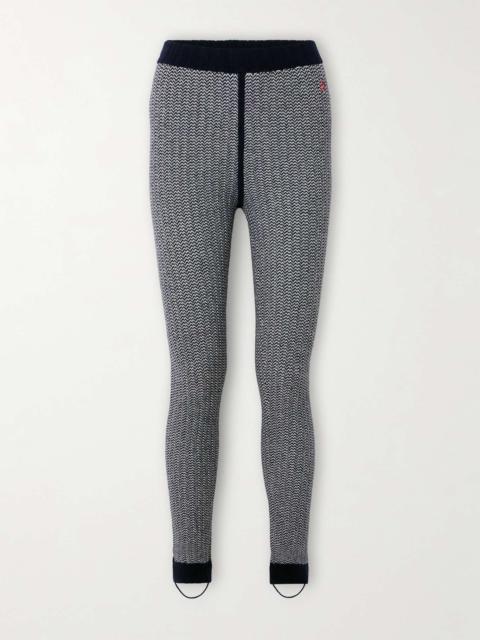 PERFECT MOMENT Jazzy ribbed striped wool and cashmere-blend leggings