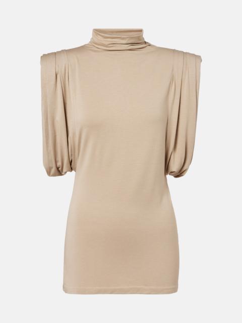 MUGLER Draped jersey top
