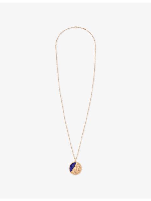 Van Cleef & Arpels Zodiaque Gemini 18ct Rose-Gold And Lapis Lazuli Pendant Necklace