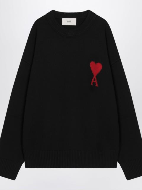 AMI Paris Black wool sweater Ami De Coeur