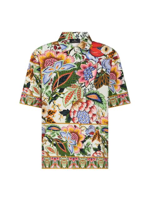 floral-print cotton shirt