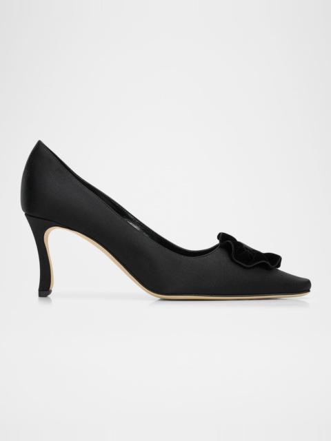 Manolo Blahnik 95mm Fortan Satin Pumps
