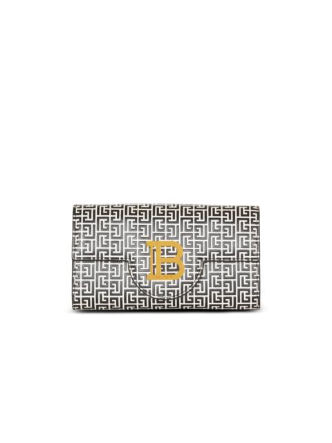 Balmain B-Buzz wallet in embossed calfskin with a PB Labyrinth monogram