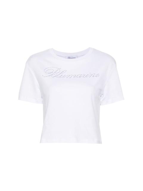 Blumarine rhinestone embellished cotton T-shirt
