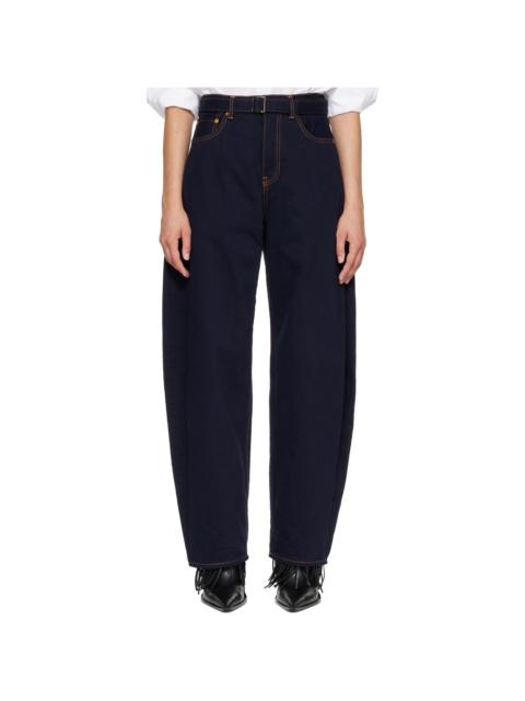sacai Navy Belted Jeans