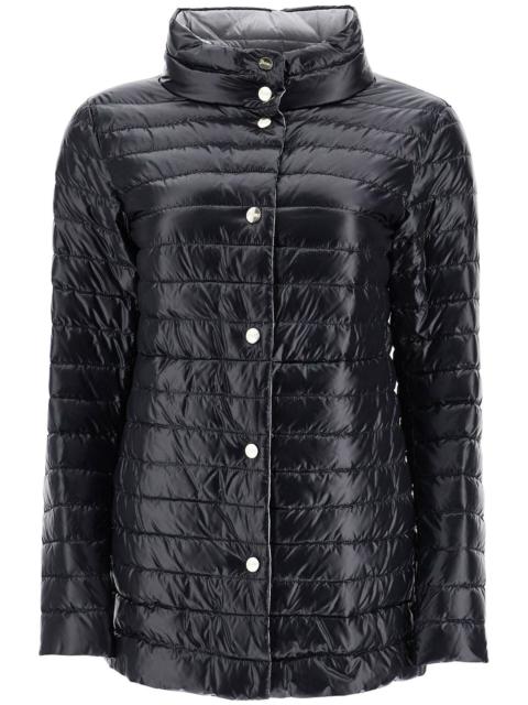 REVERSIBLE A-SHAPE DOWN JACKET BLACK AND GRAY
