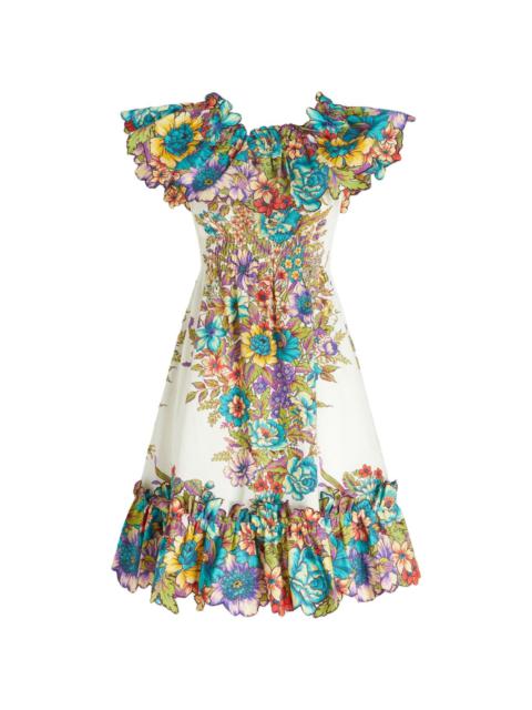 Etro floral-print off-shoulder cotton dress