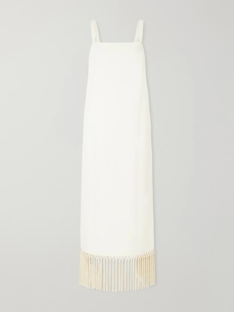 Taller Marmo Palermo Fringed Crepe Midi Dress