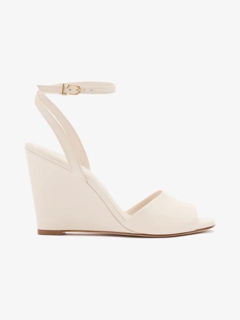 Yves Wedge In Ivory Leather