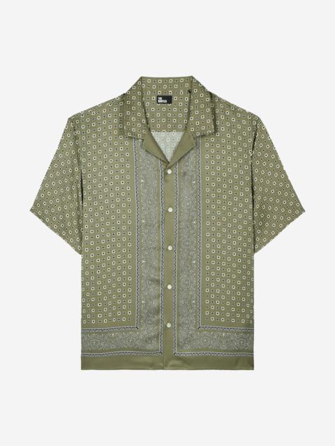 The Kooples KHAKI BANDANA PRINT SHORT-SLEEVE SHIRT