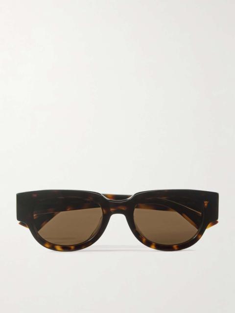 Bottega Veneta Round-frame tortoiseshell acetate and gold-tone sunglasses