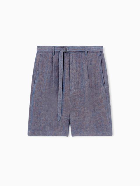 GIORGIO ARMANI LINEN BERMUDA SHORTS
