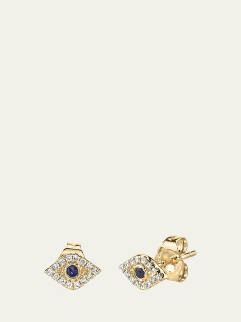 SYDNEY EVAN 14k Diamond Mini Evil Eye Single Stud Earring