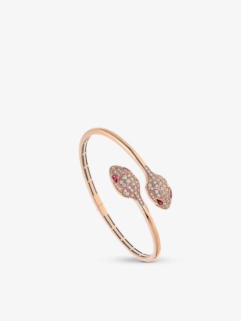 BVLGARI Serpenti 18ct rose-gold and 1.08ct brilliant-cut diamond bangle bracelet