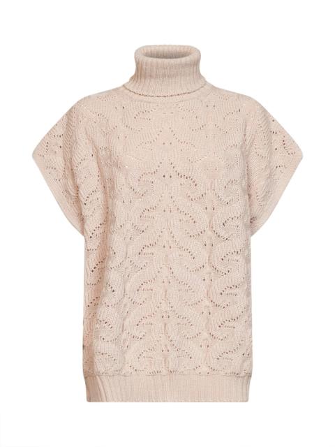 Etro Cream Paisley-pattern stitch knit turtleneck sweater