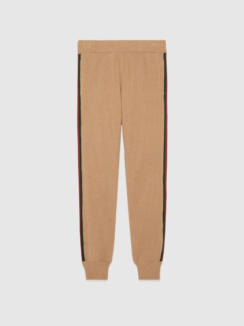 GUCCI Wool cashmere pant with Web