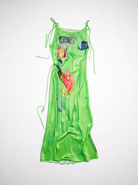 Acne Studios Digital print satin dress - Green/multi