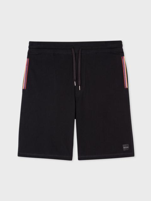 Black Jersey Cotton Lounge Shorts