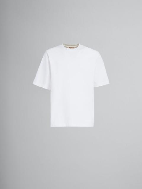WHITE BIO COTTON OVERSIZED T-SHIRT WITH MARNI PATCHES