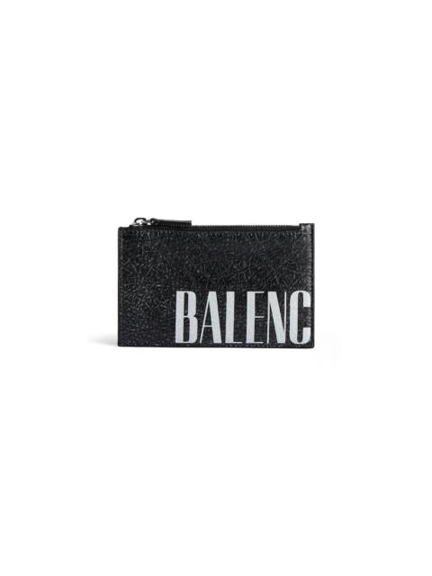 BALENCIAGA Men's Editor Long Coin And Card Holder  in Black/white