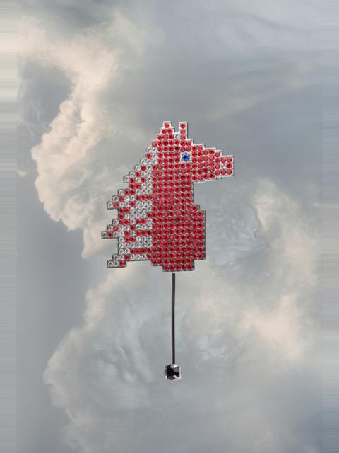 Maison Margiela Horse rhinestone brooch
