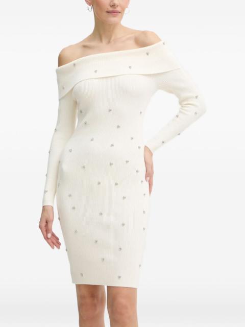 GUESS USA rhinestone-embellished off-shoulder mini dress