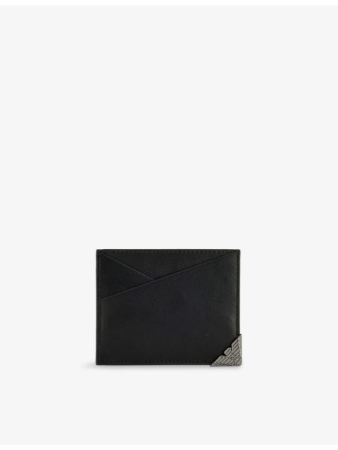 EMPORIO ARMANI Logo-Badge Leather Card Holder
