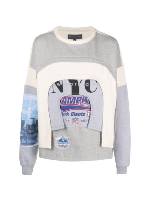 WHO DECIDES WAR graphic-print layered sweatshirt