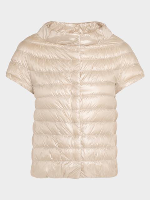 Herno Emilia Water-Resistant Ultralight Nylon Puffer Cape