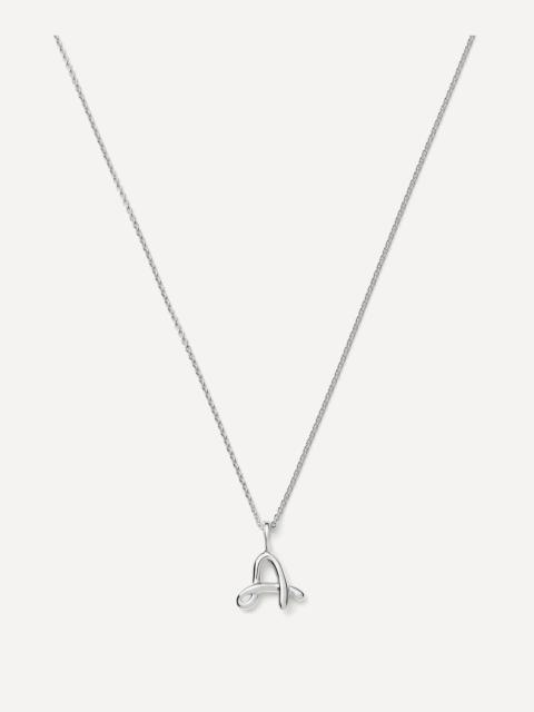 MISSOMA Sterling Silver Curly Molten Mini A Initial Pendant Necklace