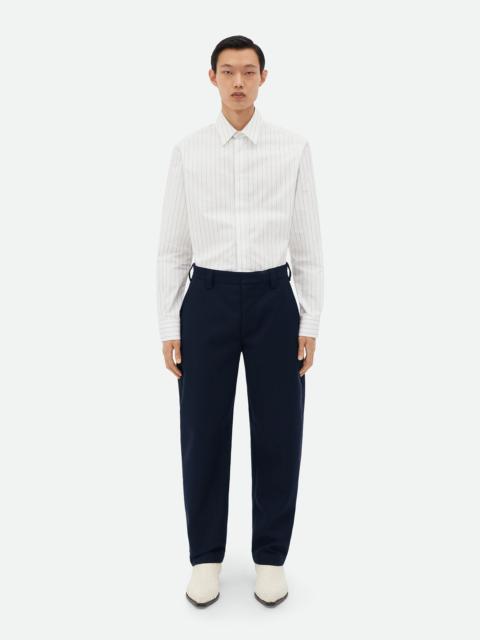 Bottega Veneta Bonded Wool And Cotton Tapered Pants