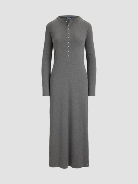 Polo Ralph Lauren Women's Rib-Knit Henley Maxi Dress - Grey